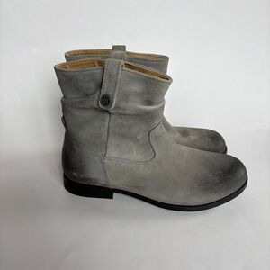 Birkenstock Sarnia Grey Waxed Suede Slouch Ankle Boots Womens 38 L7 M5